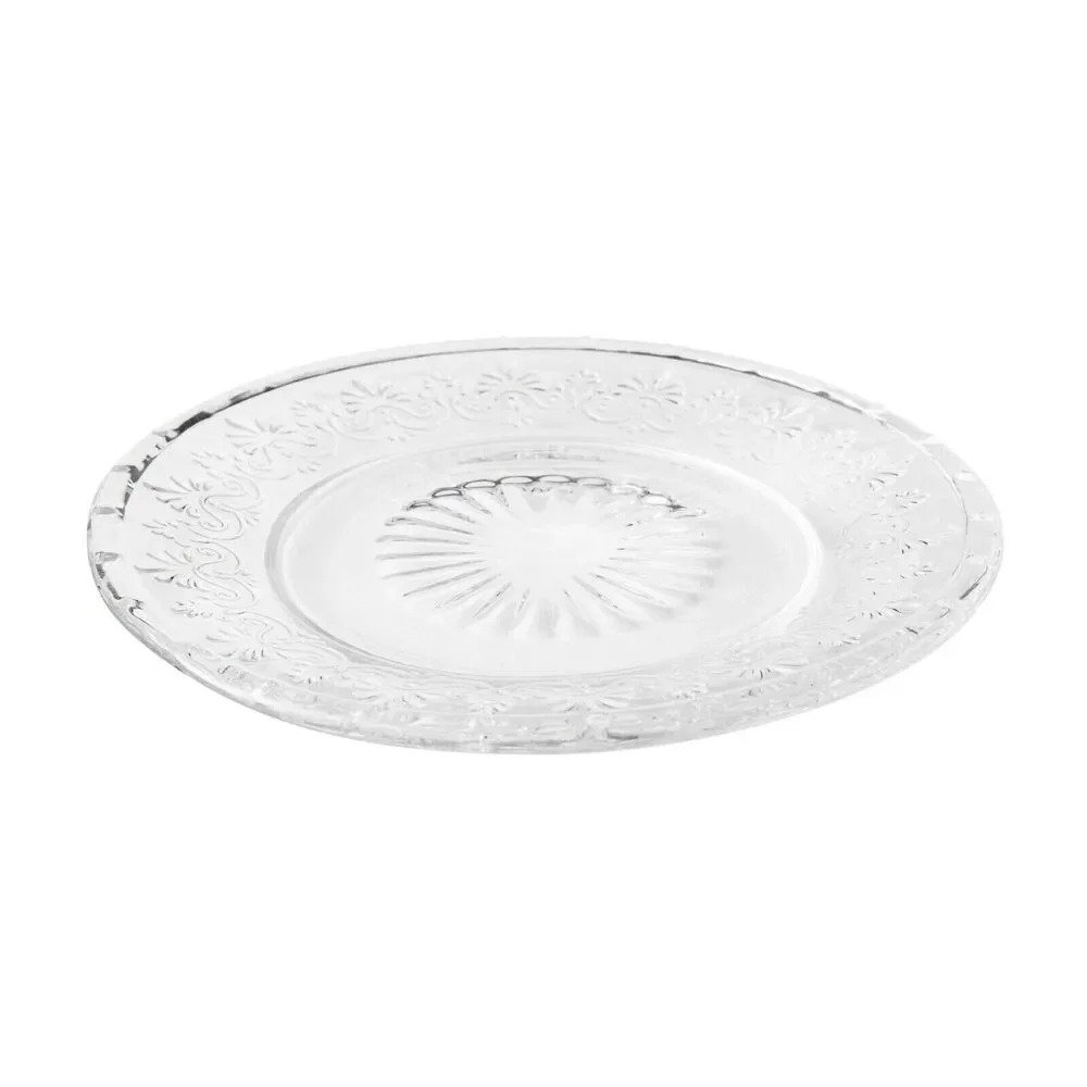 Pioneer Woman Cassie Clear Embossed Appetizer Plates Salad Dessert Set of 4